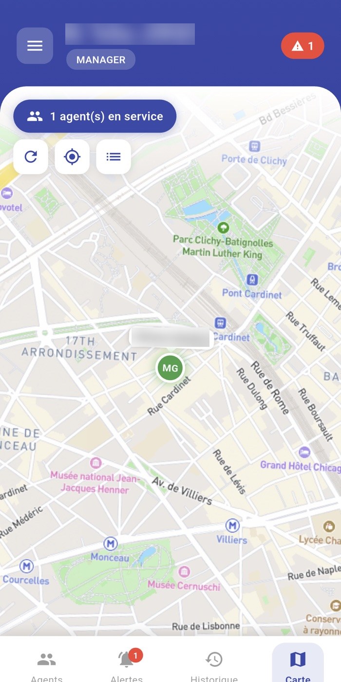 La carte des positions et des parcours.
