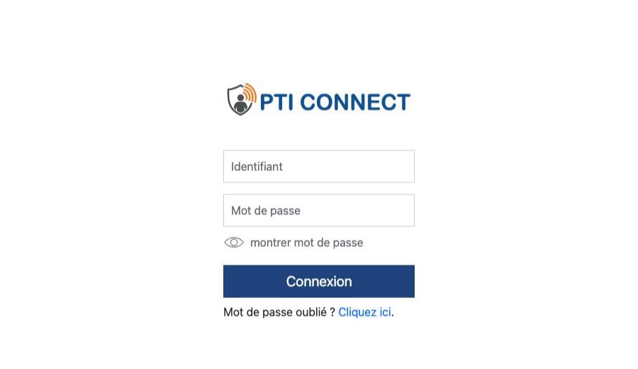 La page de connexion de la console PTI Connect.